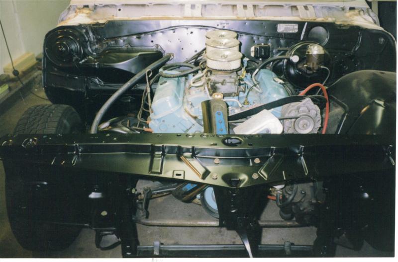 1965 Pontiac GTO with front sheet metal removed 1965 GTO body panel repair