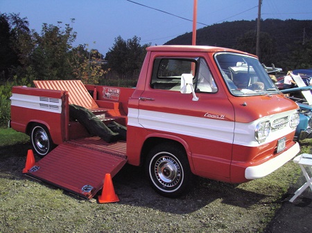 Chevy Corvair flat nose pickup Chevy Corvair rampside pickup