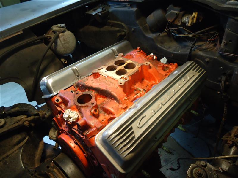removing timing chain on Chevy 327 engine disassembly 327
