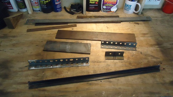 DIY Harley engine stand cut metal with portable band saw