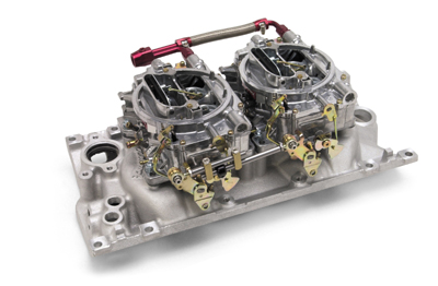 Pontiac dual-quad intake manifold Pontiac dual quad intake manifold