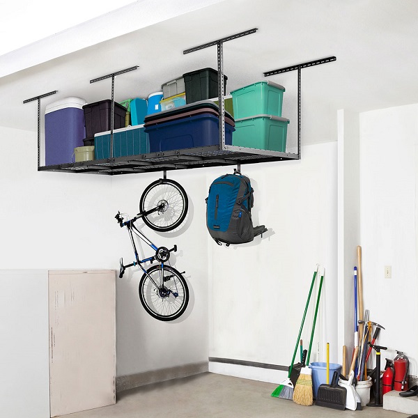 set up garage workshop overhead garage storage