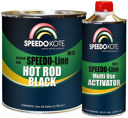 Speedokote SMR-207/211 Speedokote Hot Rod Black Paint, Black Satin 2K Urethane, Single Stage Gallon kit with activator