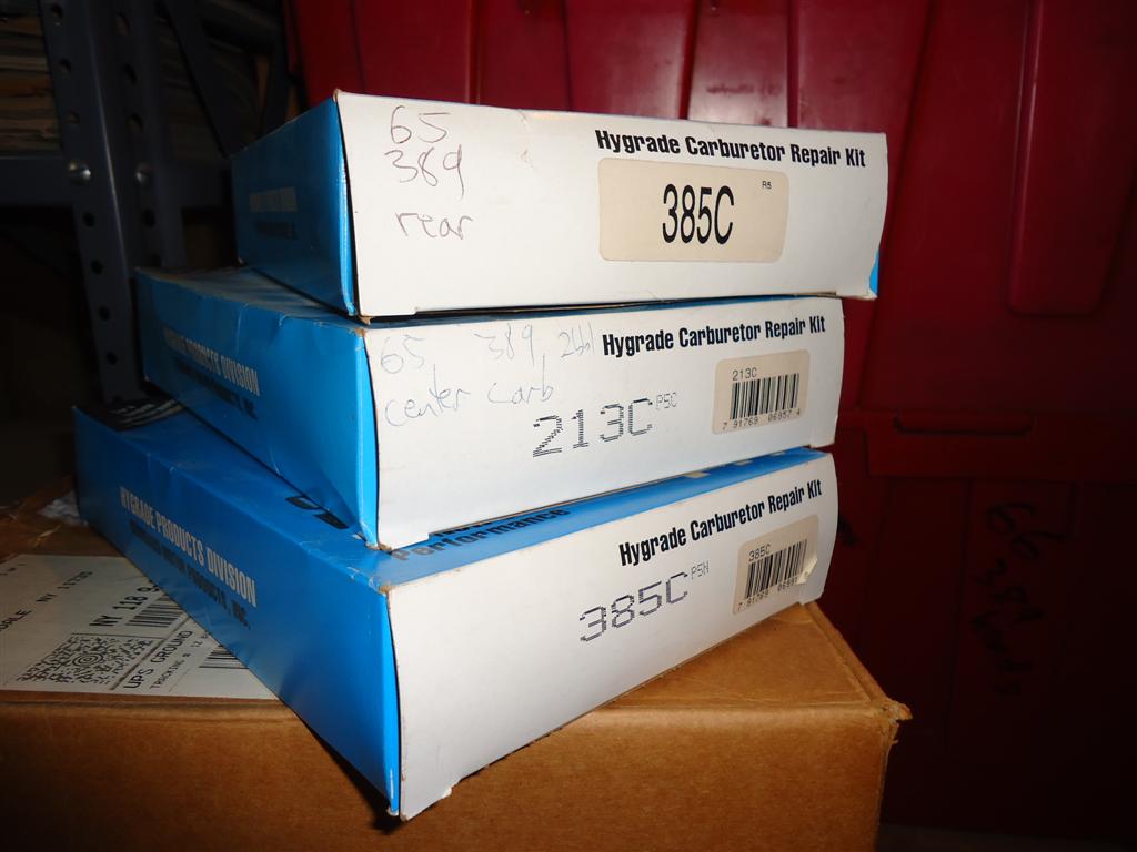 1965 Pontiac GTO Tripower carburetor rebuild kits Pontiac Tri-power rebuild