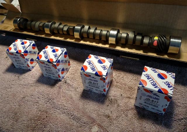 Melling camshaft and lifters for 327 Chevy SBC camshaft installation