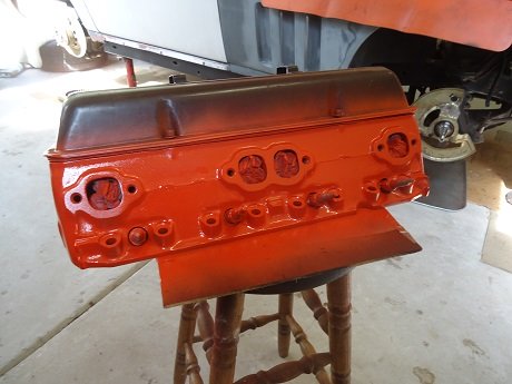 paint cylinder heads after rebuilding rebuilding Chevy 327 heads