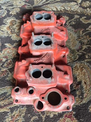 small-block Chevy tripower intake manifold Chevy tripower manifold