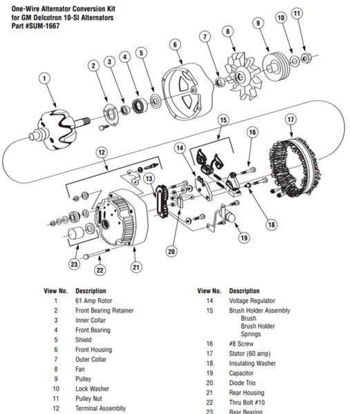 Summit one wire alternator conversion kit