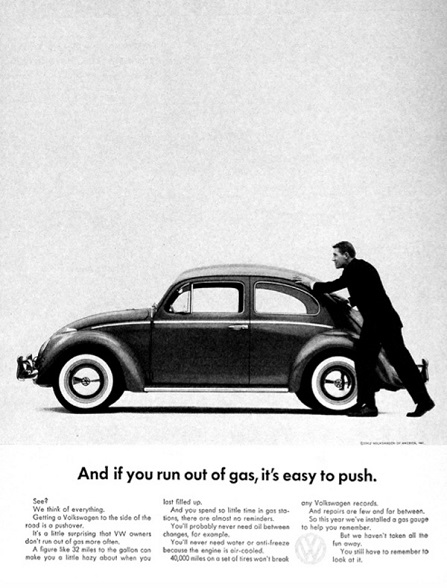 vintage VW Beetle ad