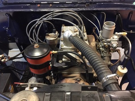 install canister filter on Willys Jeep CJ2A