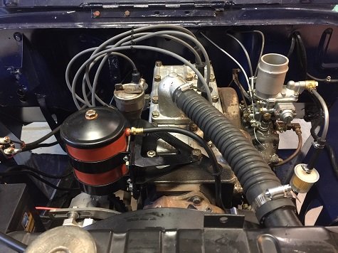 Willys Jeep oil filter canister installation install canister filter on Willys Jeep CJ2A